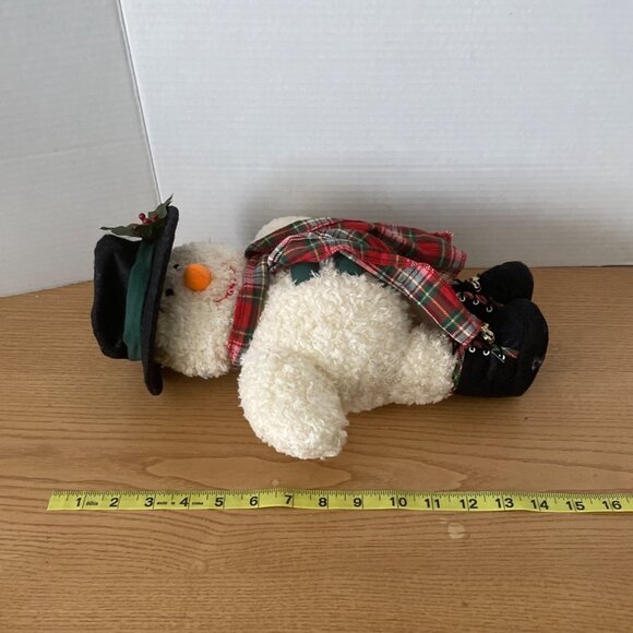 Overly-Raker Cole The Snowman Plush Designer Artisan w Hat Scarf Bell Shoes 1998 - Picture 10 of 10